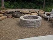 Wood Burning Firepit in Gravel Patio